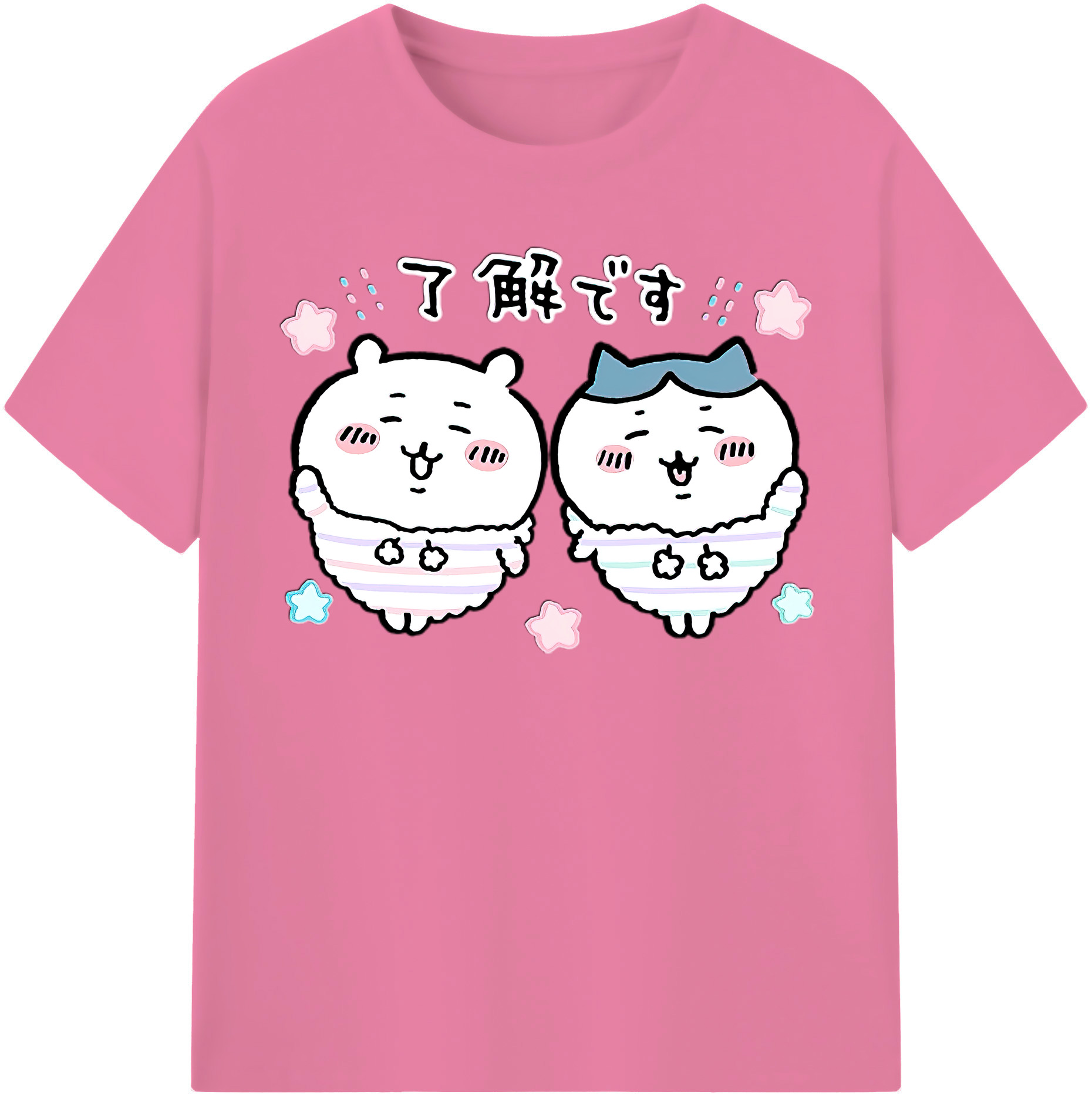 （画像用） ちいかわ ハチワレ Chii-kawa hachiware 綿100％半袖Tシャツ（フロントプリント）